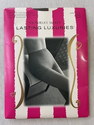 Pantimedias De Colección Victorias Secret Lasting Luxuries Pequeñas ~ Chocolate ~ Control Top Foto 1 de 4