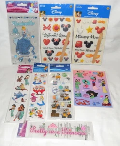 :: DISNEY Scrapbook Craft Stickers - Cinderlla Aladdin Mickey Minnie NEW :: - Picture 1 of 10