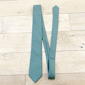 Corbata de seda geométrica verde Calvin Klein - Imagen 1 de 4