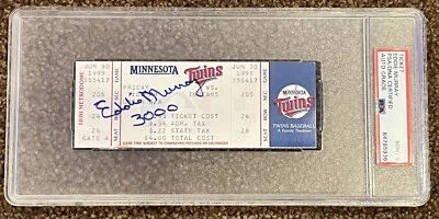 Eddie Murray Autograph Signed 6/30/1995 Ticket w/ 3000 Hit PSA  Auto HOF - Image 1 of 4