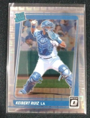 2021 FOTL Donruss Optic Keibert Ruiz 85/99 Silver Pandora Prizm Rookie Dodgers - Image 1 of 4