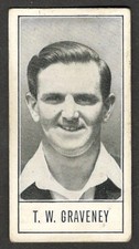 CRICKET TRADE CARD Barratt & Co 1956 Test Cricketeers Series A T W GRAVENEY