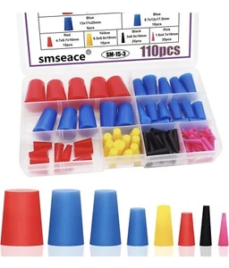 110pcs Silicone Rubber Tapered Plug Reusable Plugs 8 Size 1/16 to 5/8 Free Ship - Picture 1 of 5