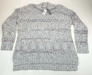 Maglione grigio donna XL Christopher & Banks caldo manica lunga girocollo - Foto 1 di 9