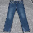 Levis Premium Jeans homme 38x32 bleu 514 droit extensible grand E moyen lavage fondu