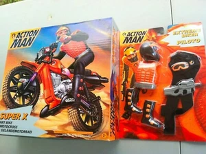 ACTION MAN (NIB) SUPER X dirt bike BIKER gear(SOLD) motocross gi joe - Picture 1 of 12