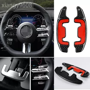 Carbon Fiber Steering Wheel Paddles Shifter Trim For Benz AMG GT E53 CLS 2022-23 - Foto 1 di 12