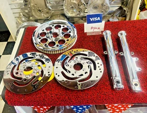 2000 TO 2005 HARLEY DYNA SLIDERS ROTORS CHROME REAR BELT PULLEY SPROCKET 70T - Picture 1 of 6