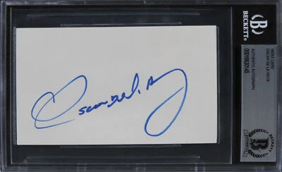 Oscar De La Hoya Boxing Authentic Signed 3x5 Index Card Autographed BAS Slabbed - Image 1 of 2