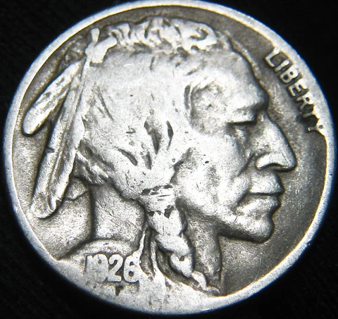 Nice KEY DATE 1926-S BUFFALO NICKEL 5¢! Lowest Mintage Buffalo! JG58ID Cover