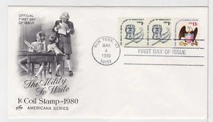TurtlesTradingPost- Ability To Write 1 Cent- 1980- FDC #1581- Artcraft Cachet - Picture 1 of 1