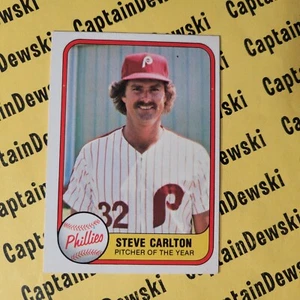 Steve Carlton 1981 Fleer #6 Lanzador del Año ERROR TRASERO 1066 debe leer 1966 - Imagen 1 de 3