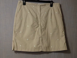 Falda corta floral bordada Liz Golf beige para mujer talla 12 #H83-32 - Imagen 1 de 11