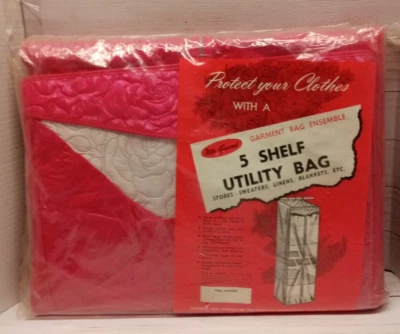 DE COLECCIÓN NUEVO Paquete Abierto Vita-Guard 5 Estantes Utilidad Armario Bolso Rosa Acolchado Cremallera Completa Foto 1 de 4