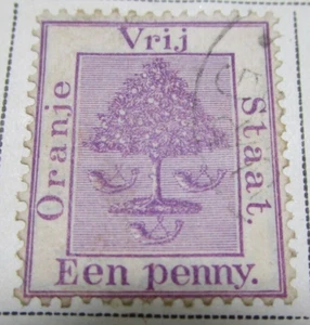 Orange River Colony Stamp 1868 Een Penny Rare Antique StampBook3-501 - Bild 1 von 1