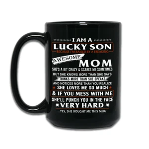 Stolzer Sohn Geburtstagsgeschenk von Mama Mutter - Inspiration Neuheit Trendy Kaffeebecher - Bild 1 von 5
