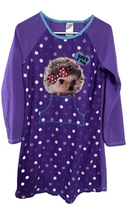 Nightgown Fleece Slumber Party Porcupine Purple Girls Size XL 14/16 - Picture 1 of 3