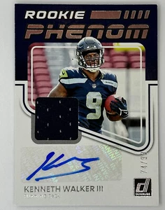 2022 Donruss Football Rookie Phenom Auto Patch RPA-14 Kenneth Walker III #74/99 - Picture 1 of 6