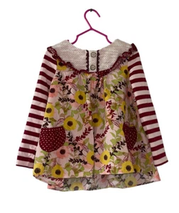 Girl's Counting Daisies Multi Color Long Sleeve Dress/top Size 4 - Picture 1 of 9