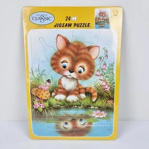 Vintage Holdson Kitten Cat 24 Piece Frame Tray Jigsaw Puzzle Sharpe's Kitsch - Picture 1 of 4