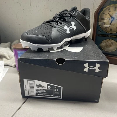 Under Armour UA Leadoff Mid RM Shoes Cleats Black/White Men's Size 10 - Image 1 of 4