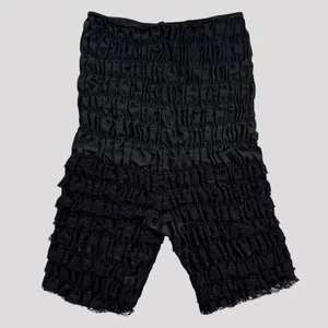 VTG 70s Black Ruffle Lace Coquette Women's Elastic Bloomer Under Shorts Sz S-M - Picture 1 of 5