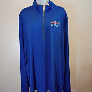 Buffalo Bills NFL Team Uomo XXL Blu Manica Lunga 1/4 Zip Nuova Era Combina Autentica - Foto 1 di 14