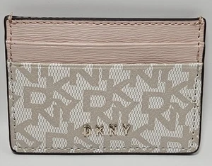DKNY Pink Leather Logo Card Holder - Picture 1 of 2