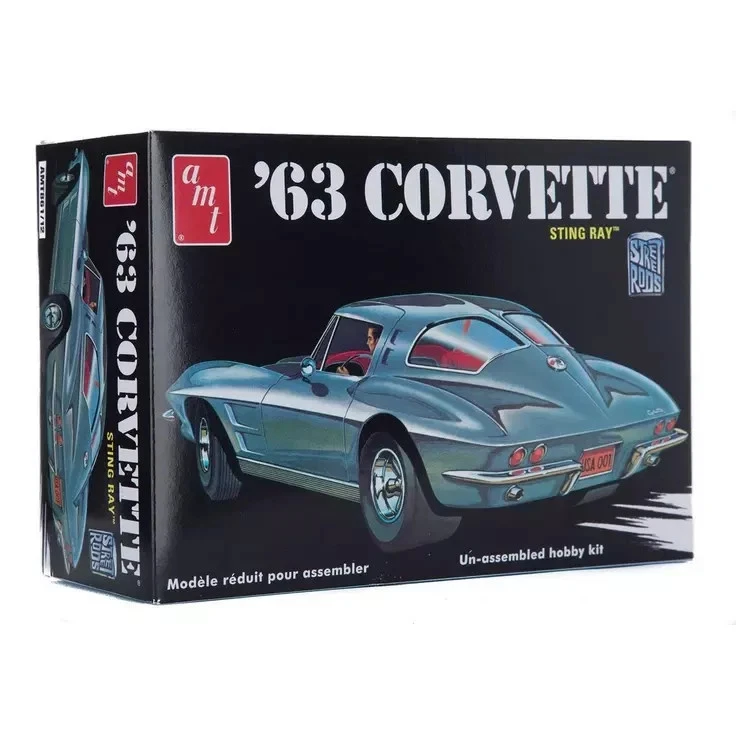 AMT 1963 Chevrolet Corvette Sting Ray 3-in-1 Model Kit 1/25 Scale - Image 1 of 1