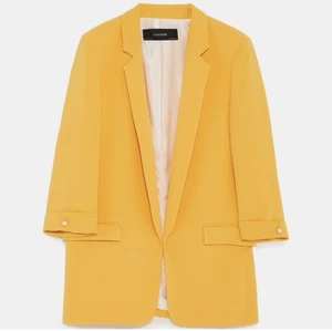 Zara BASIC Golden Yellow Long Blazer Size XL Women's - Picture 1 of 11