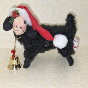 VINTAGE Annalee Mobilitee Lamm 5" Weihnachtsmütze Glocke 1994 schwarz Schaf Weihnachten SCHÖN - Bild 1 von 10