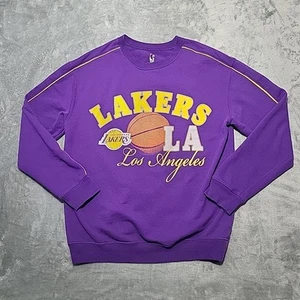 Sudadera Los Angeles Lakers Mujer Mediana Púrpura NBA Pullover Manga Larga Crew - Imagen 1 de 8
