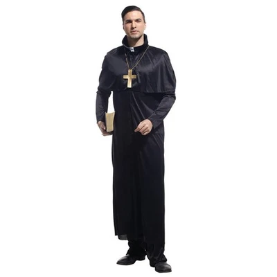 Priester Kostüm "Dark Father" MIESEPETER® Halloween Gruselparty neu