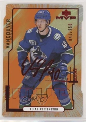 2020-21 MVP 20th Anniversary Colors & Contours Gold /250 Elias Pettersson #14 - Image 1 of 2