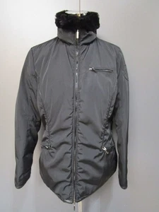 Monclerjacke Schwarz Halblang Reißverschlußtaschen Fellkragen Gr 4 XS H74-15 - Bild 1 von 5