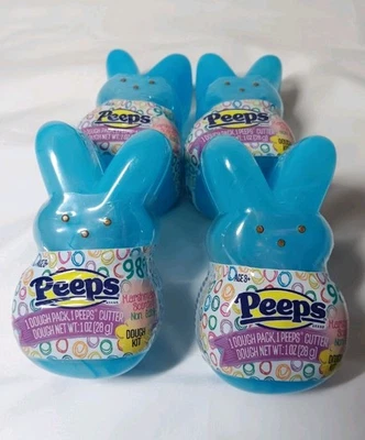 Peeps Bunny Blue Dough Shape Cut Marshmallow Scented Non Edible Easter Lot of 4 - Image 1 of 2