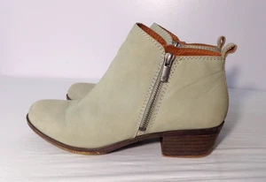 Stivaletti Lucky Brand Basel in pelle verde punta mandorla blocco cerniera misura 8,5 M - Foto 1 di 10