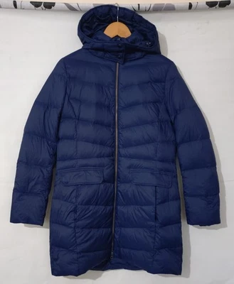 Lands' End Women's Down Filled Coat | UK Size Medium | Blue w/ Detachable Hood - Image 1 of 4