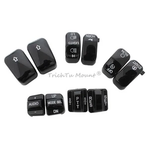 10x Black Handlebar Control Switch Button Cap Kits For Harley Touring 1996-2013 - Picture 1 of 23