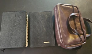 LDS QUAD, Bible, Book of Mormon D & C,  + TRIPLE Thumb Index Maps w/ Brown Tote - Picture 1 of 23