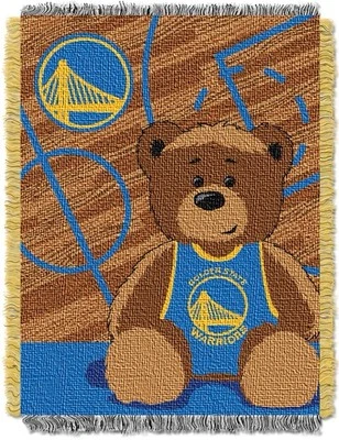 NBA Golden State Warriors: Throw Blanket ~ Woven, 36”x46”, Baby Bear ~ 2017 NEW - Image 1 of 4