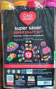 Kit artesanal de súper hilo Red Heart Super Saver-12 bolas de hilo acrílico multicolor nuevo - Imagen 1 de 4