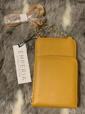 NUEVO CON ETIQUETAS BOLSO BANDOLERA VEGANO CUERO MOSTAZA EMPERIA LOS ANGELES NUEVA YORK PARA MUJER Foto 1 de 4