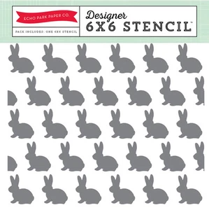 Plantilla de conejito bebé de Pascua de 6 "x 6" tarjeta de guardería almohadillas de tinta de ducha pintura acrílica tiza - Imagen 1 de 1