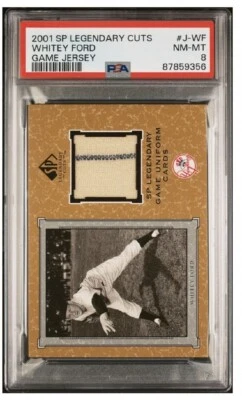 2001 SP LEGENDARY CUTS WHITEY FORD GAME JERSEY PSA 8 #J -WF  - Image 1 of 2