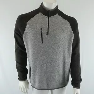 johnnie-O maglione pullover manica lunga quarto zip uomo grande grigio - Foto 1 di 8