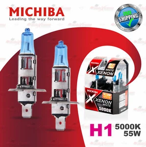2x H1 12V 448 5000K WHITE MICHIBA Headlight Bulbs Globes Xenon Lamps 55W P14.5s - Picture 1 of 10