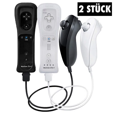 Zwei / 2x Remote Motion Plus Controller + Nunchuk - Nintendo Wii / U (NEU) 🆕✅ - Bild 1 von 4