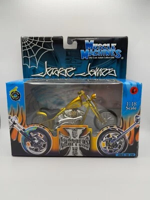 Jesse James, Cherry CFL, Gold, West Coast Choppers, 1:18, Muscle Machines, NEW - Image 1 of 4