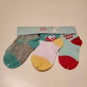 Target Kids Socks Girls Boys Winter Snow Day theme size 5-6.5 - 3 Pair - Picture 1 of 3